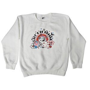 Pacific & Co White Lets Go Ghouls Big Girls Long Sleeve Sweatshirt Size XL NWTF